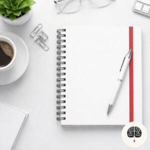 Mesa de trabalho limpa e organizada simbolizando clareza mental