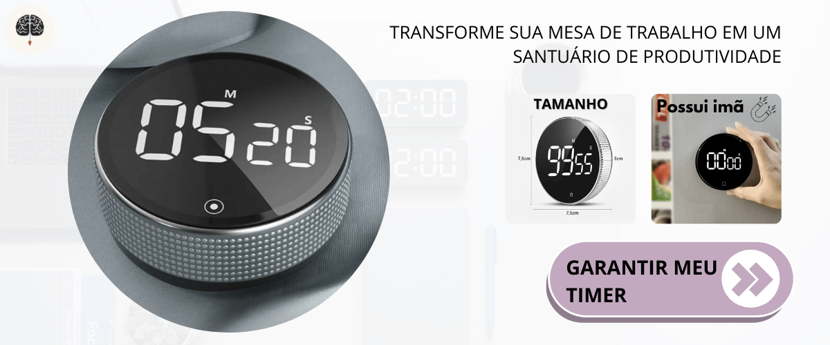 Transforme sua mesa de trabalho em um santuário de produtividade com este timer digital minimalista